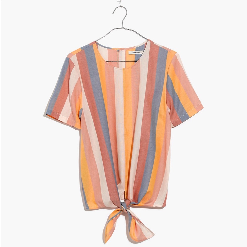 Madewell button back tie tee